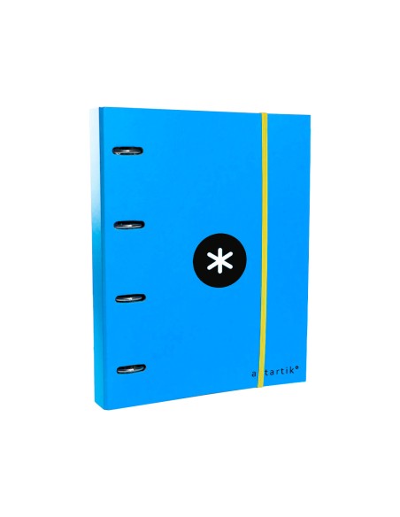 Carpeta con recambio antartik a4 cuadro 5mm forrada 4 anillas 40mm redondas color azul