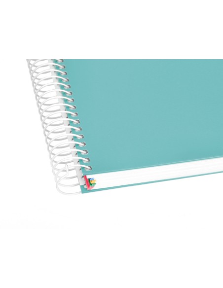 Cuaderno espiral a5 micro antartik tapa forrada120h 90 gr cuadro 5 mm 5 banda6 taladros color menta