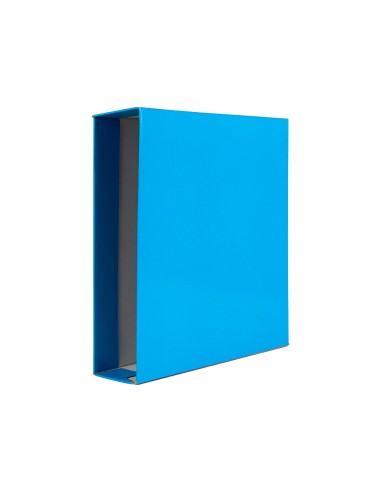 Caja archivador liderpapel de palanca carton folio documenta lomo 75mm celeste