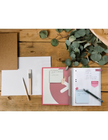 Cuaderno espiral a5 micro antartik tapa forrada120h 90 gr cuadro 5 mm 5 band 6 taladros color coral