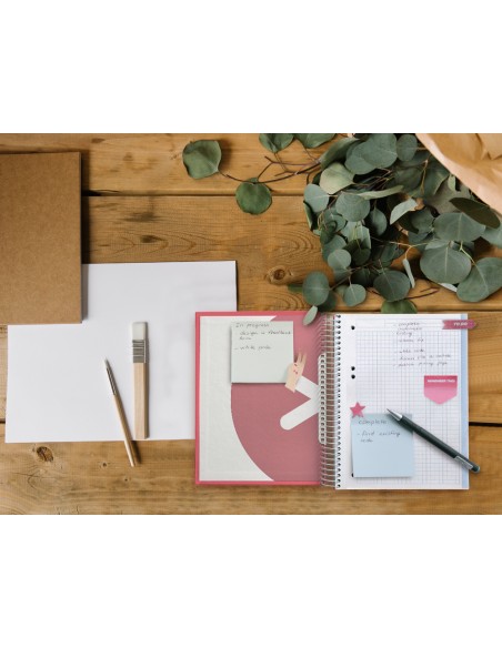 Cuaderno espiral a5 micro antartik tapa forrada120h 90 gr cuadro 5 mm 5 band 6 taladros color coral