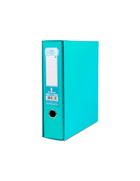 Caja archivador liderpapel de palanca carton folio documenta lomo 75 mm verde claro