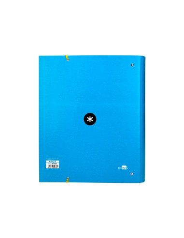 Carpeta con recambio antartik a4 cuadro 5mm forrada 4 anillas 40mm redondas color azul