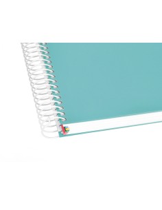 Cuaderno espiral a4 micro antartik tapa forrada120h 100 gr cuadro 5mm 5 banda4 taladros color menta