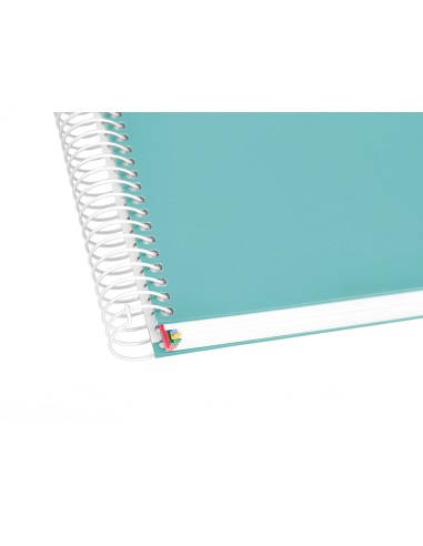 Cuaderno espiral a4 micro antartik tapa forrada120h 100 gr cuadro 5mm 5 banda4 taladros color menta