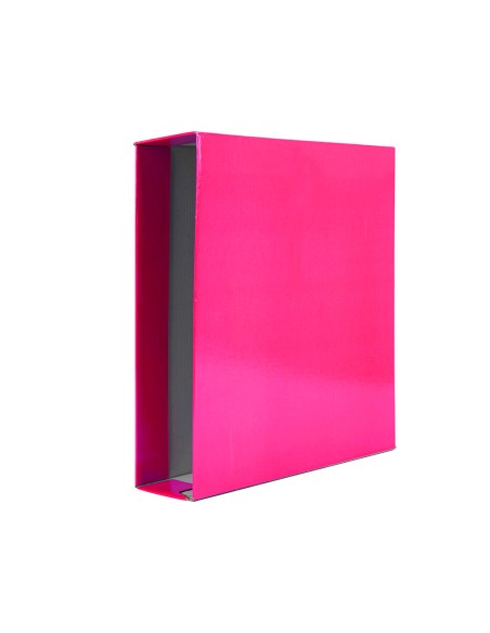 Caja archivador liderpapel de palanca carton din a4 documenta lomo 75 mm rosa