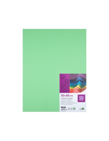 Cartulina liderpapel 50x65 cm 240g m2 verde hierba paquete de 25 hojas