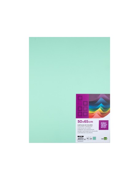 Cartulina liderpapel 50x65 cm 240g m2 verde navidad paquete de 25 hojas