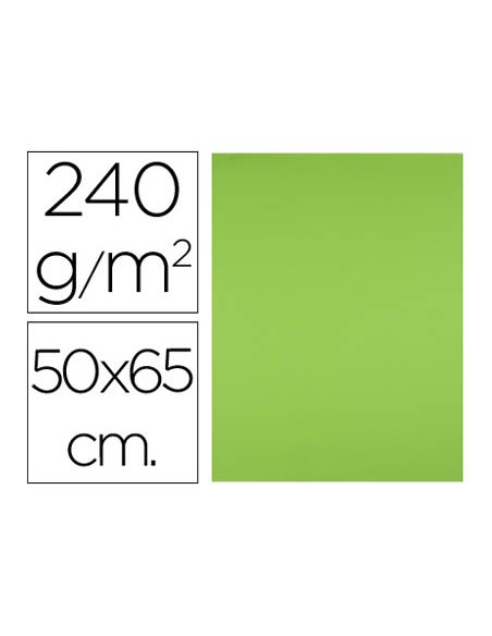 Cartulina liderpapel 50x65 cm 240g m2 verde paquete de 25 hojas