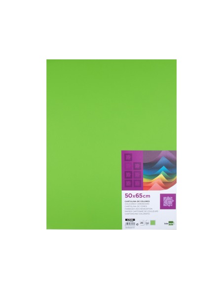 Cartulina liderpapel 50x65 cm 240g m2 verde paquete de 25 hojas