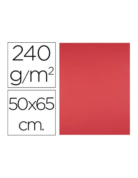 Cartulina liderpapel 50x65 cm 240g m2 rojo paquete de 25 hojas