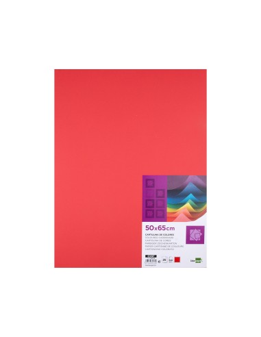 Cartulina liderpapel 50x65 cm 240g m2 rojo paquete de 25 hojas