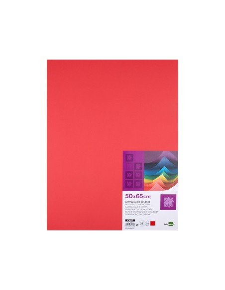 Cartulina liderpapel 50x65 cm 240g m2 rojo paquete de 25 hojas