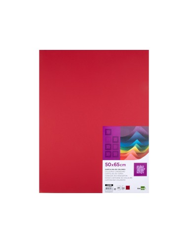 Cartulina liderpapel 50x65 cm 240g m2 rojo navidad paquete de 25 hojas