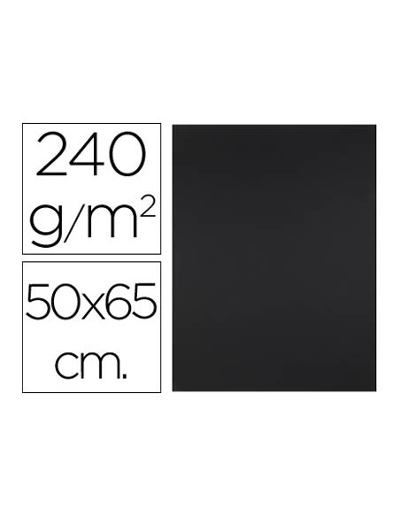 Cartulina liderpapel 50x65 cm 240g m2 negro paquete de 25 hojas