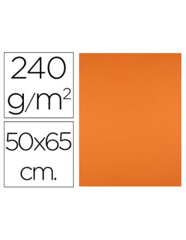 Cartulina liderpapel 50x65 cm 240g m2 naranja paquete de 25 hojas