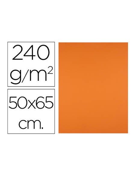 Cartulina liderpapel 50x65 cm 240g m2 naranja paquete de 25 hojas