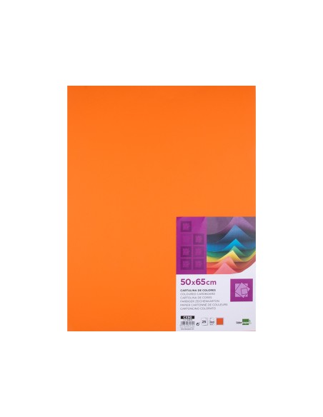Cartulina liderpapel 50x65 cm 240g m2 naranja paquete de 25 hojas