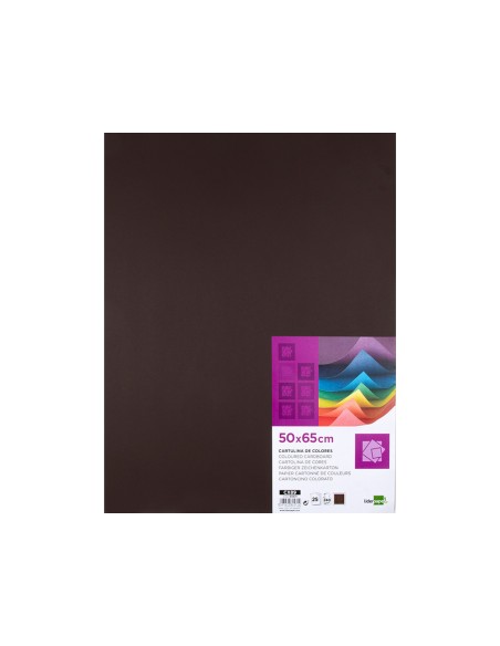 Cartulina liderpapel 50x65 cm 240g m2 marron paquete de 25 hojas