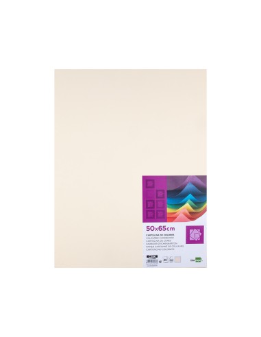 Cartulina liderpapel 50x65 cm 240g m2 crema paquete de 25 hojas