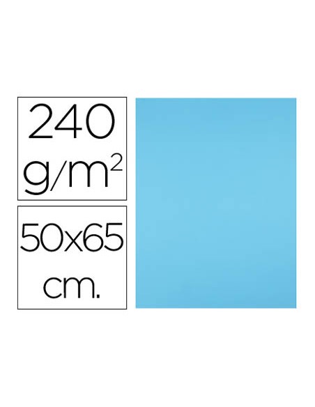 Cartulina liderpapel 50x65 cm 240g m2 celeste paquete de 25 hojas