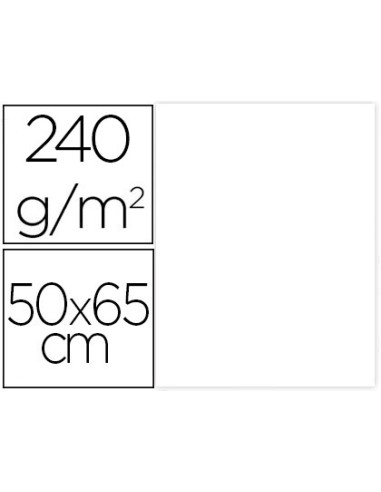 Cartulina liderpapel 50x65 cm 240g m2 blanco paquete de 25 hojas