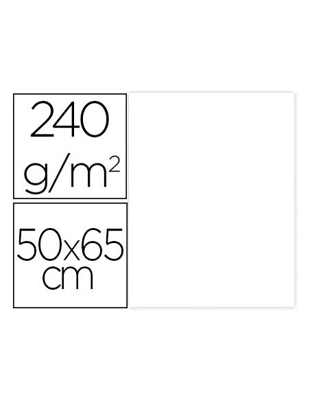 Cartulina liderpapel 50x65 cm 240g m2 blanco paquete de 25 hojas