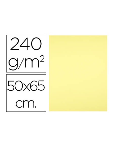 Cartulina liderpapel 50x65 cm 240g m2 amarillo medio paquete de 25 hojas