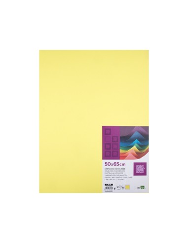 Cartulina liderpapel 50x65 cm 240g m2 amarillo medio paquete de 25 hojas