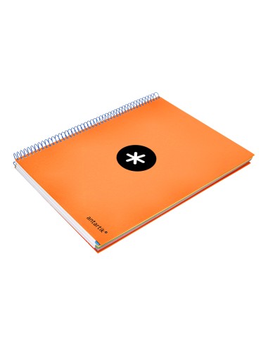 Cuaderno espiral liderpapel a4 micro antartik tapa forrada 120 h 100g cuadro 5 mm color naranja promo caran d ache