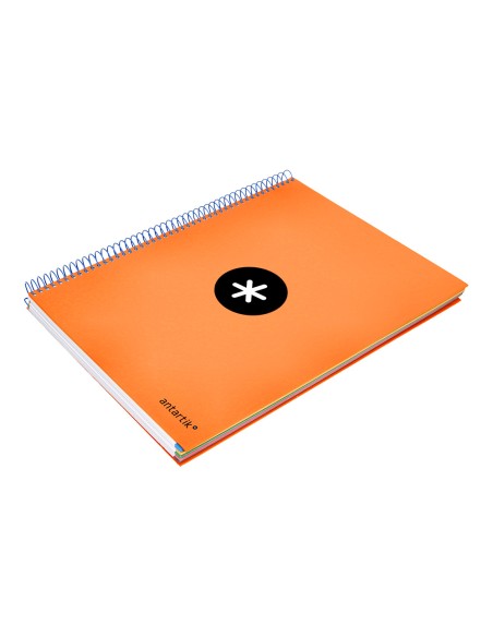 Cuaderno espiral liderpapel a4 micro antartik tapa forrada 120 h 100g cuadro 5 mm color naranja promo caran d ache