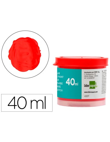 Tempera liderpapel escolar 40 ml rojo