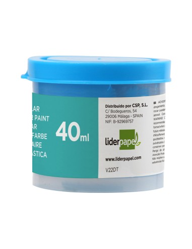 Tempera liderpapel escolar 40 ml azul cian