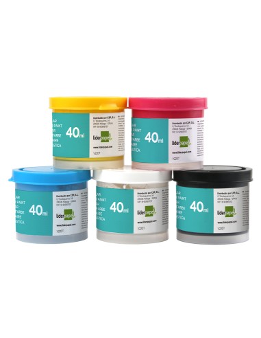 Tempera liderpapel escolar 40 ml caja 5 colores surtidos pincel