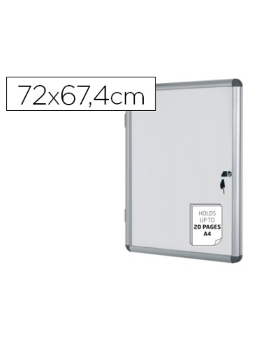 Vitrina de anuncios bi office fondo magnetico extraplana de interior 720x674 mm