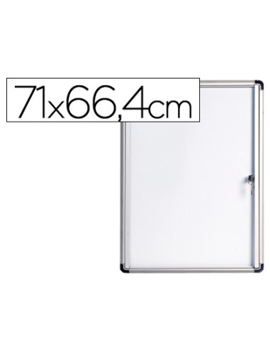 Vitrina de anuncios bi office fondo magnetico extraplana de interior 710x664 mm