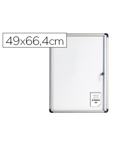 Vitrina de anuncios bi office fondo magnetico extraplana de interior 490x664 mm