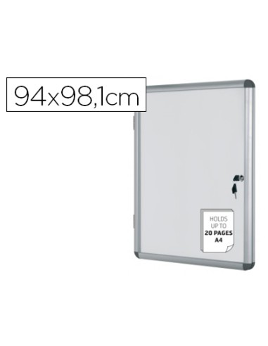 Vitrina de anuncios bi office fondo magnetico extraplana de interior 940x981 mm