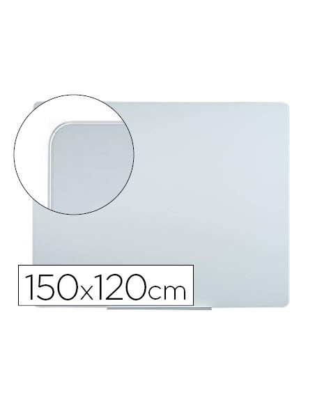 Pizarra blanca bi office cristal magnetica 150x120 cm
