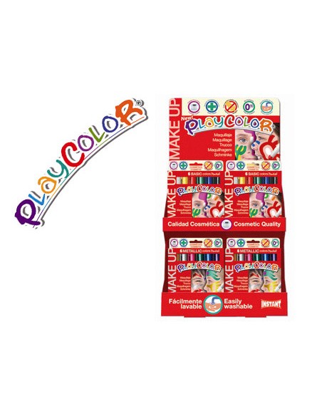 Barra de maquillaje playcolor make up basic expositor de 24 unidades colores surtidos