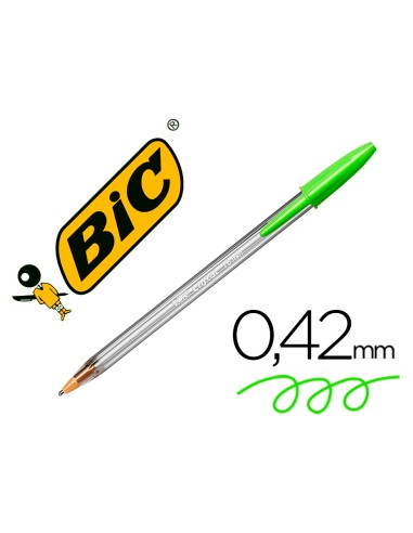 Boligrafo bic cristal fun verde lima punta 16 mm