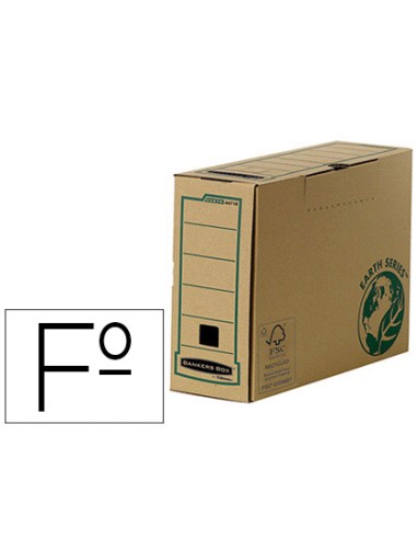 Caja archivo definitivo fellowes folio carton reciclado lomo 100 mm