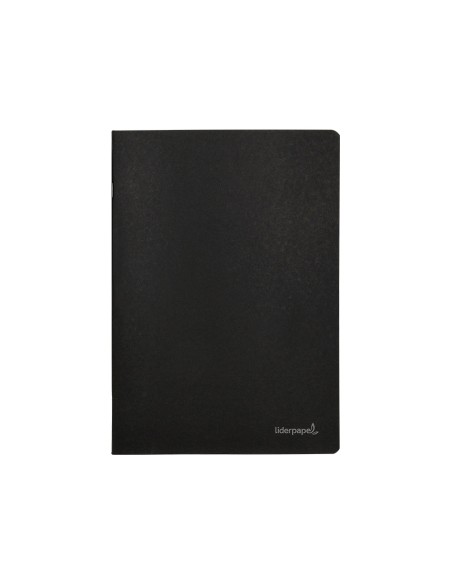 Libreta liderpapel tapa negra a5 80 hojas 60g m2 cuadro 5mm con doble margen