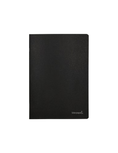 Libreta liderpapel tapa negra a5 80 hojas 60g m2 horizontal con doble margen