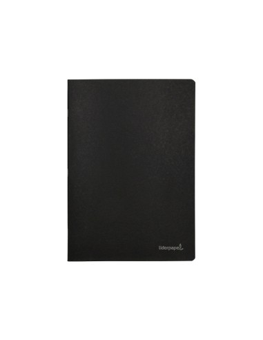 Libreta liderpapel tapa negra a4 80 hojas 60g m2 cuadro 5mm con doble margen
