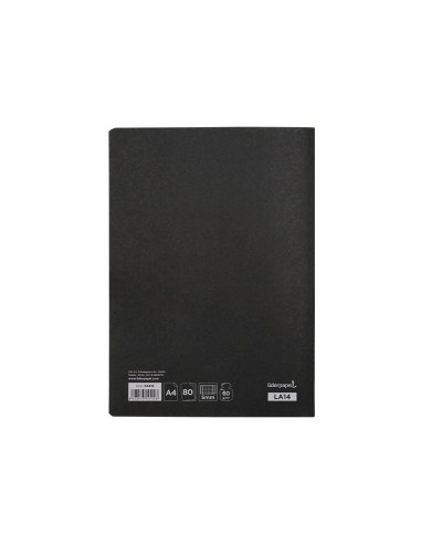 Libreta liderpapel tapa negra a4 80 hojas 60g m2 cuadro 5mm con doble margen