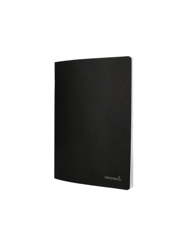 Libreta liderpapel tapa negra a4 80 hojas 60g m2 cuadro 5mm con doble margen