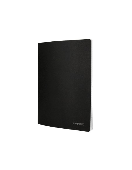 Libreta liderpapel tapa negra a4 80 hojas 60g m2 cuadro 5mm con doble margen