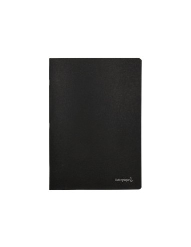 Libreta liderpapel tapa negra a4 80 hojas 60g m2 horizontal con doble margen