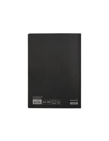Libreta liderpapel tapa negra a4 80 hojas 60g m2 horizontal con doble margen